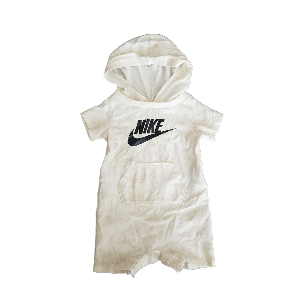 Nike 6m Baby Hooded Kangaroo Pocket Logo Shortie Romper